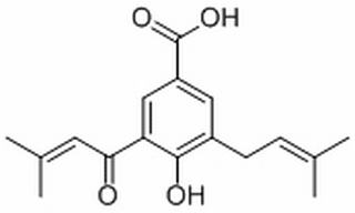 4-Hydroxy-3-(3-methyl-2-butenoyl)-5-(3-methyl-2-butenyl)benzoic acid,分析标准品,HPLC≥
