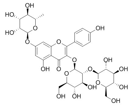 山柰酚-3-槐二糖-7-鼠李糖苷,分析标准品,HPLC≥85%