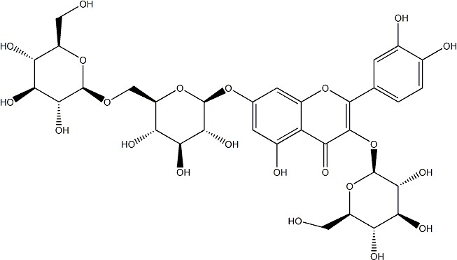 槲皮素-3-O-β-D-葡萄糖-7-O-β-D-龙胆双糖苷,分析标准品,HPLC≥98%