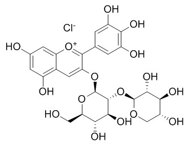 氯化飞燕草素-3-O-桑布双糖苷,分析标准品,HPLC≥90%