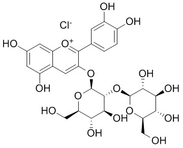 氯化矢车菊素-3-O-槐糖苷,分析标准品,HPLC≥98%