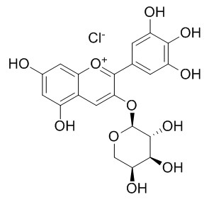 氯化飞燕草素-3-O-阿拉伯糖苷，分析标准品,HPLC≥95%